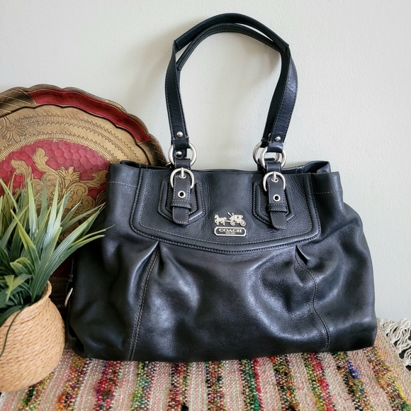 Coach Handbags - Coach Black Leather Shoulder Bag